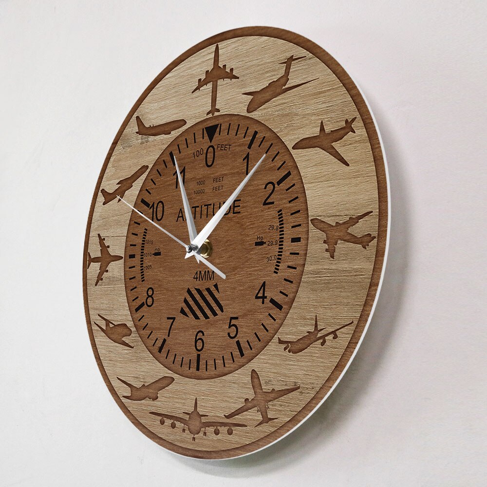 AIRPLANES ALTITUDE MEASUREMENT PRINTED WALL CLOCK. THE AVIATOR