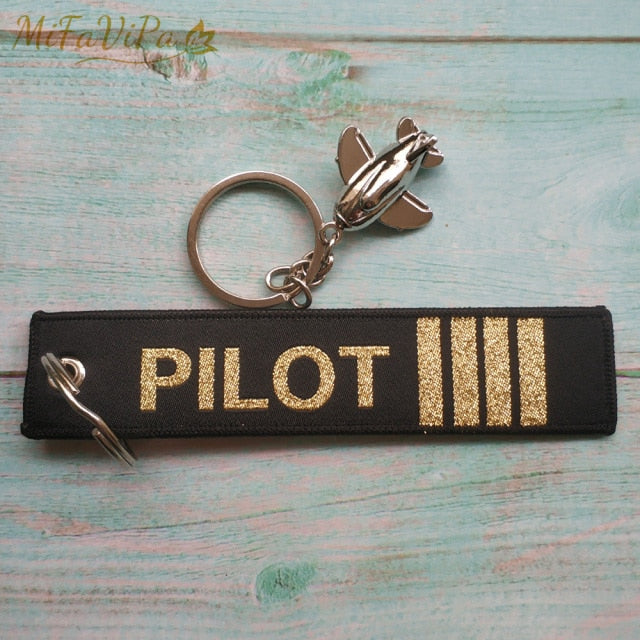 Pilot  Flight Crew 1 PC Metal Plane Key Rings THE AVIATOR