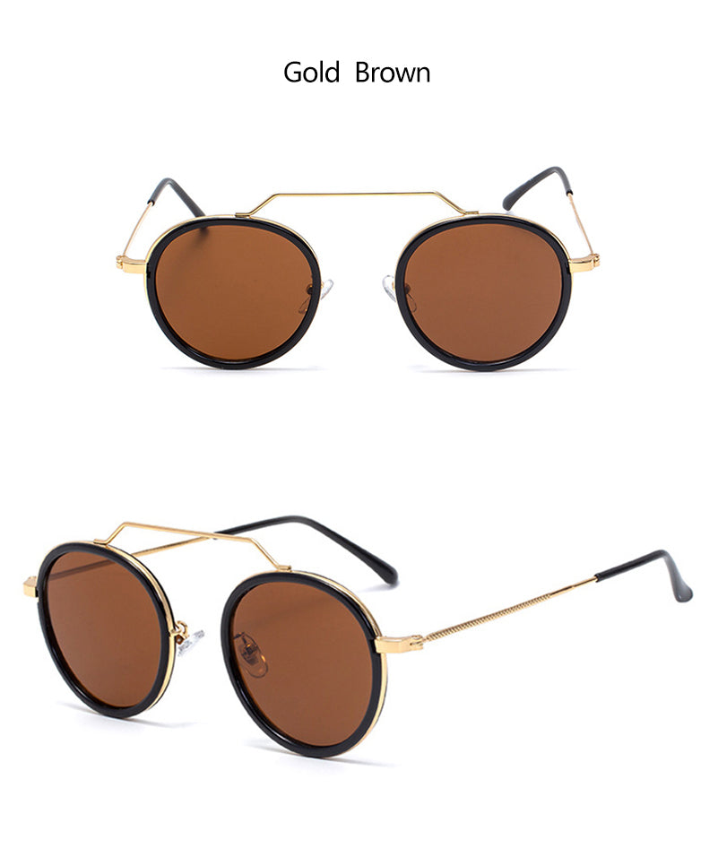Hot Sale Retro Round Sunglasses Men Women Brand Designer Punk Glasses AV8R