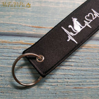 Thumbnail for Embroidery Lovely CAT Keychain THE AVIATOR