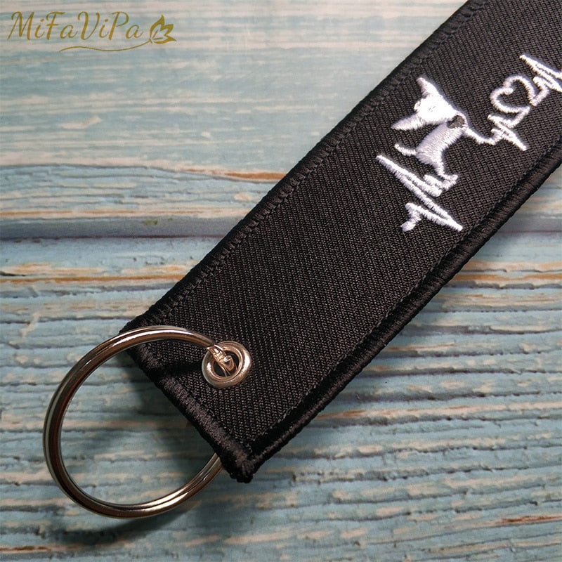 Embroidery Lovely Dog Key chain THE AVIATOR