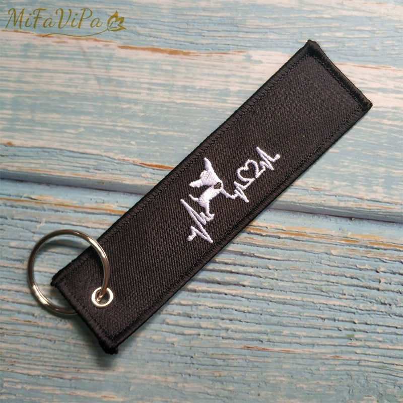 Embroidery Lovely Dog Key chain THE AVIATOR