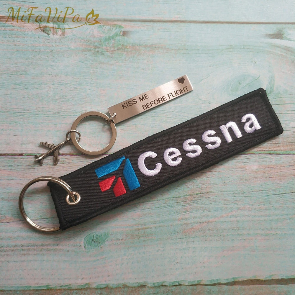 Cessna Embroidery Key Chain THE AVIATOR