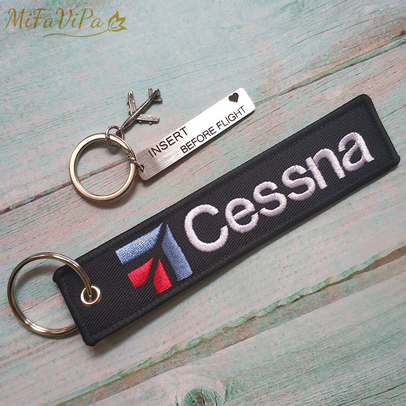 Cessna Embroidery Key Chain THE AVIATOR