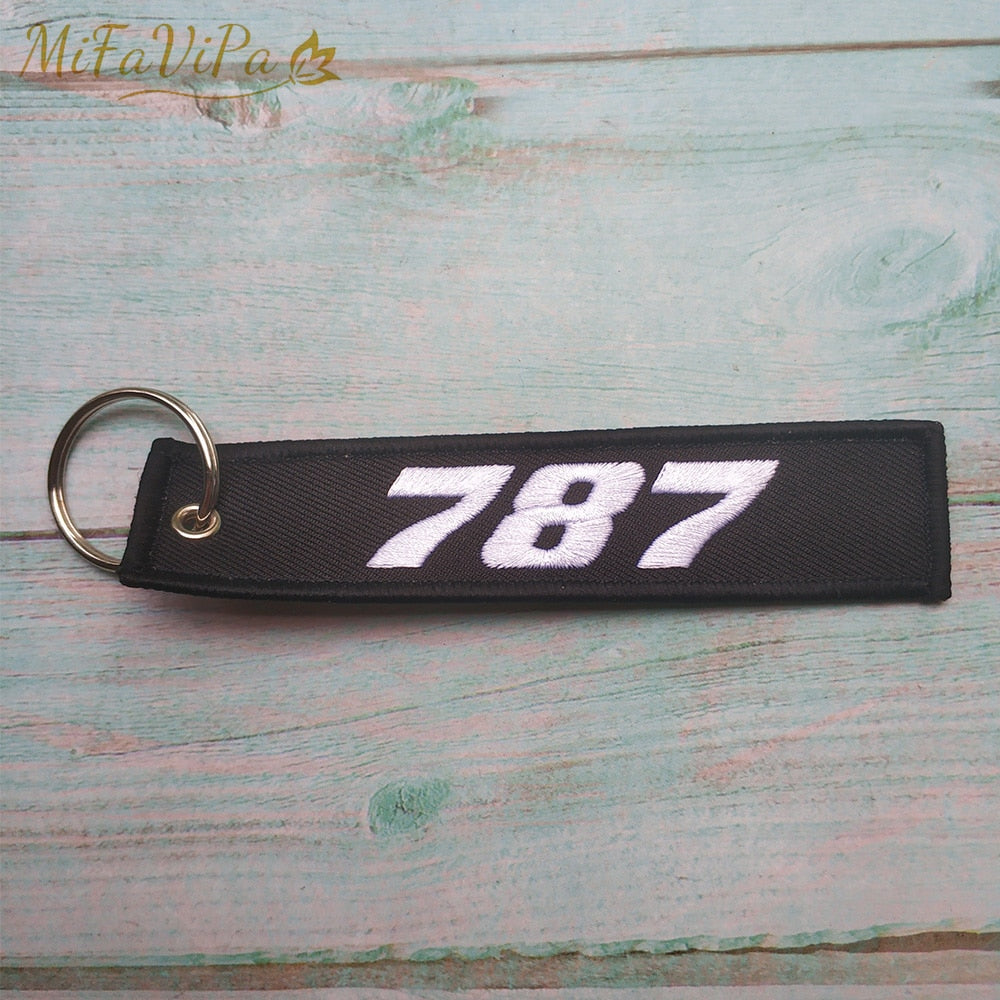 Boeing 787  Embroidery  Key Chain THE AVIATOR