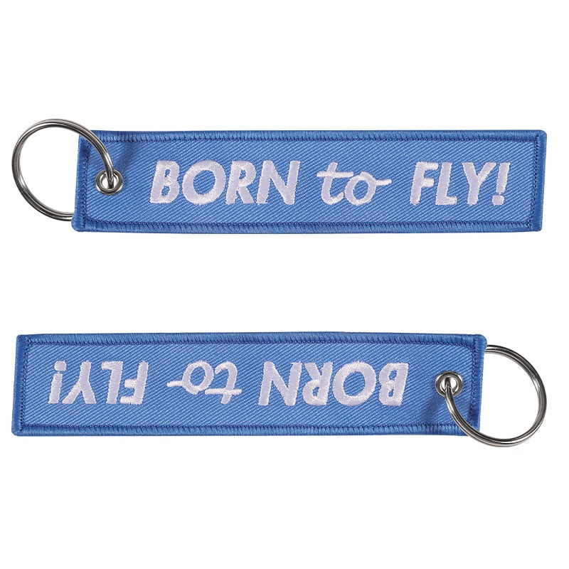 BORN TO FLY Embroidery  Key Ring Chain THE AVIATOR