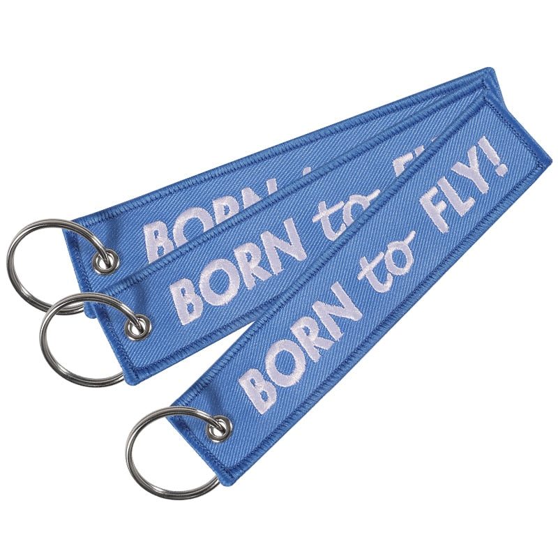 BORN TO FLY Embroidery  Key Ring Chain THE AVIATOR