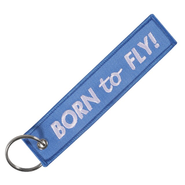 BORN TO FLY Embroidery  Key Ring Chain THE AVIATOR