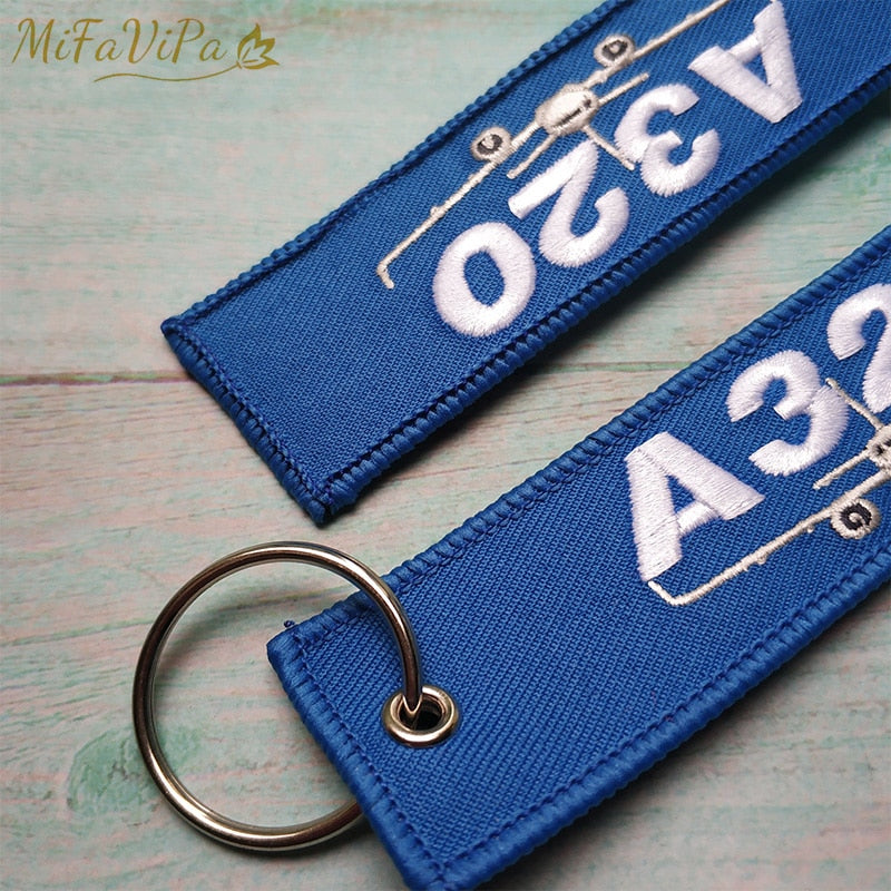 Airbus A320 Embroidery  Key Chain THE AVIATOR