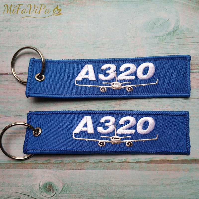 Airbus A320 Embroidery  Key Chain THE AVIATOR