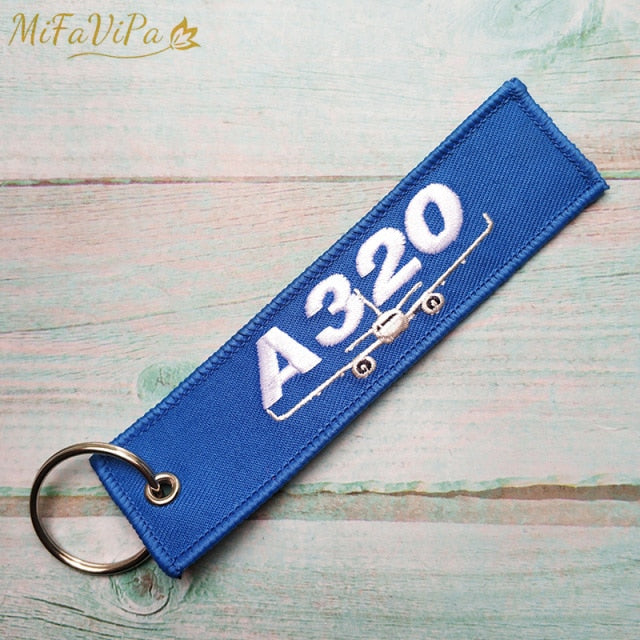 Airbus A320 Embroidery  Key Chain THE AVIATOR