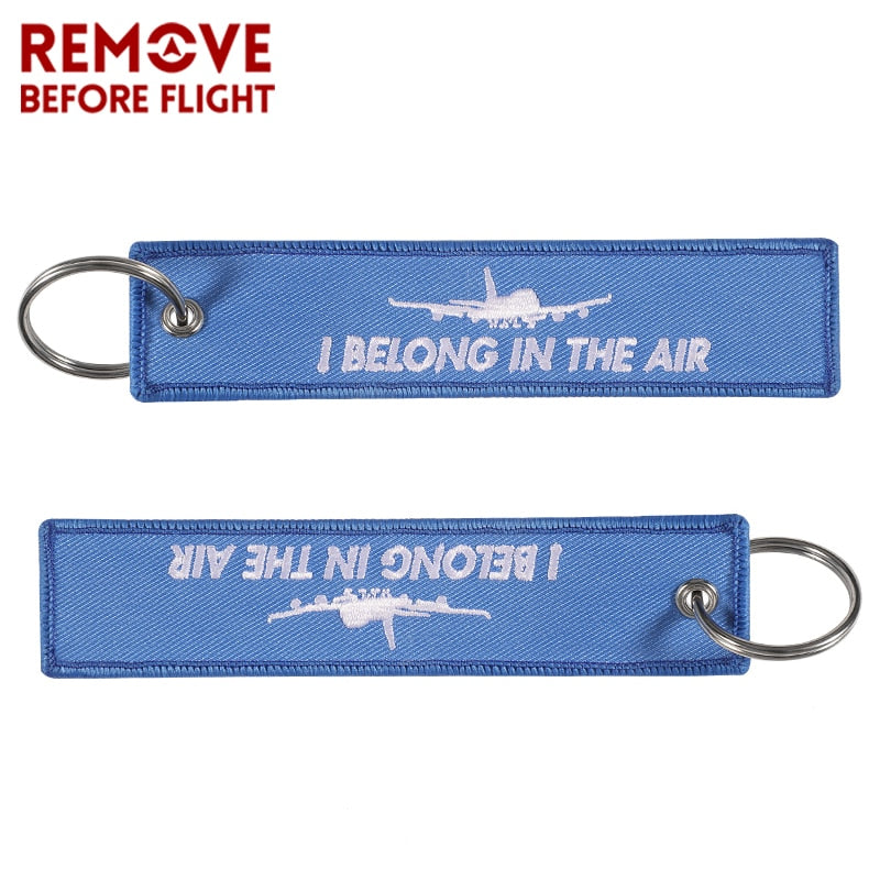 I BELONG IN THE AIR Embroidery Key Ring Chain THE AVIATOR