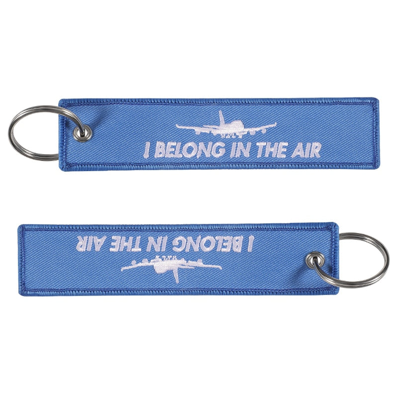 I BELONG IN THE AIR Embroidery Key Ring Chain THE AVIATOR