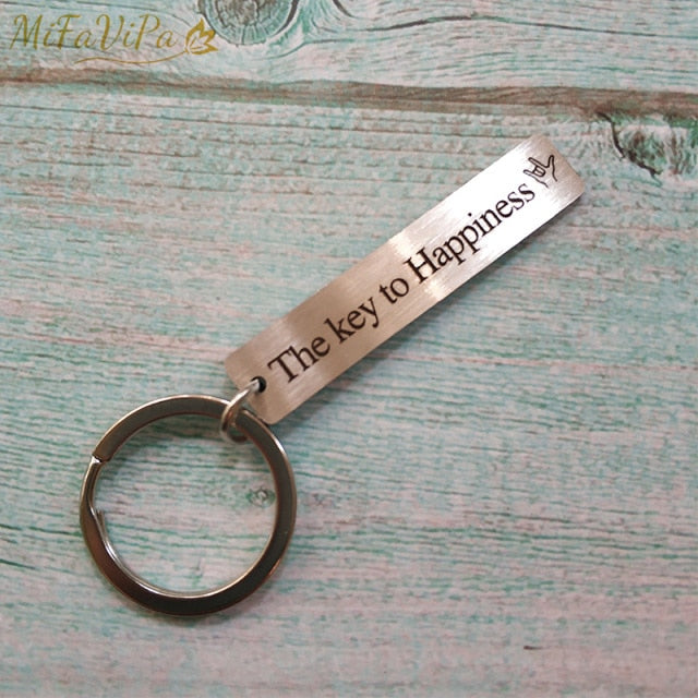 The Key to Happiness Metal Key Chain THE AVIATOR