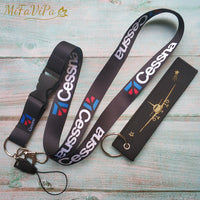 Thumbnail for Fashion Keychain Black Cessna Lanyards Neck Strap Key Chain AV8R