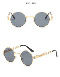 Thumbnail for New Fashion Retro Steampunk Round Metal Sunglasses for Men Women AV8R