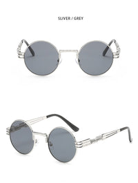 Thumbnail for New Fashion Retro Steampunk Round Metal Sunglasses for Men Women AV8R