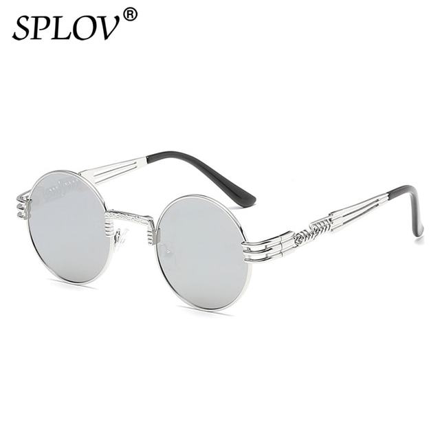 New Fashion Retro Steampunk Round Metal Sunglasses for Men Women AV8R