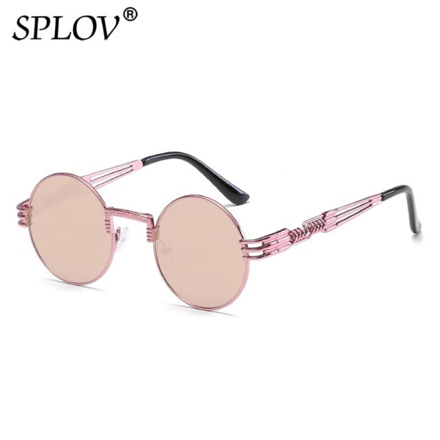 New Fashion Retro Steampunk Round Metal Sunglasses for Men Women AV8R