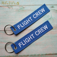 Thumbnail for Blue FLIGHT CREW Keychain Fashion Trinket Phone Strap Black Embroidery CESSNA Key Chain AV8R
