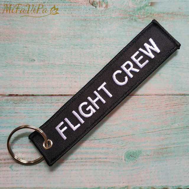 Blue FLIGHT CREW Keychain Fashion Trinket Phone Strap Black Embroidery CESSNA Key Chain AV8R