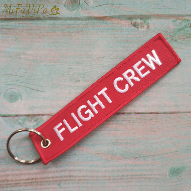 Blue FLIGHT CREW Keychain Fashion Trinket Phone Strap Black Embroidery CESSNA Key Chain AV8R