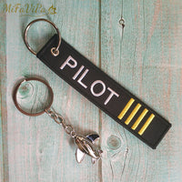 Thumbnail for Fashion Trinket Christmas Gift Aviation Pilot Keychain Aircraft Key Chain AV8R