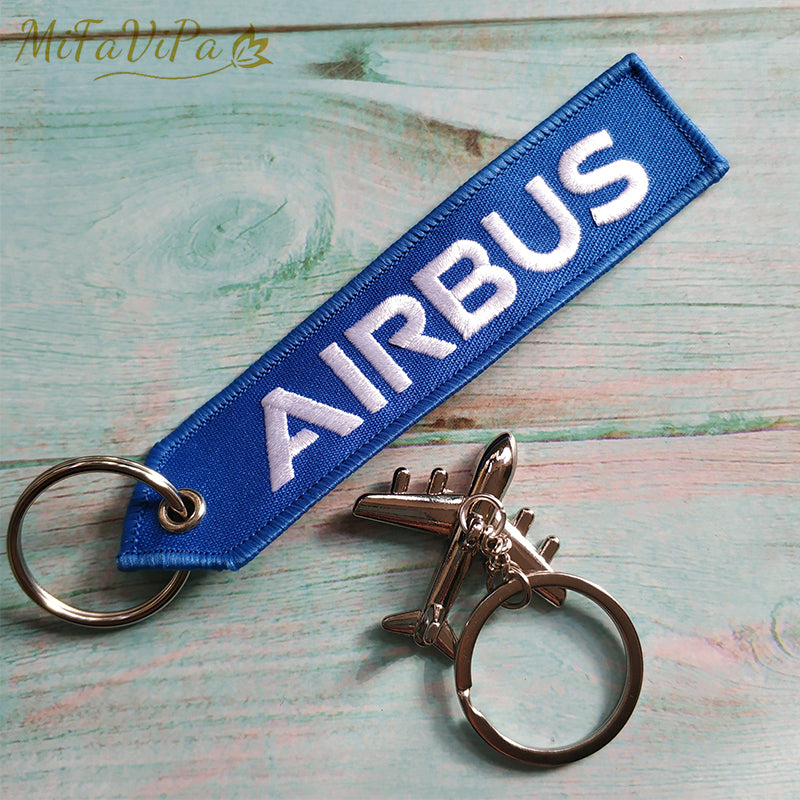 Fashion Trinket Blue AIRBUS Gift Aviation Keychain Aircraft Key Chain AV8R