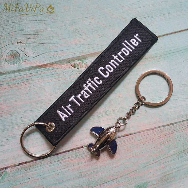 Black Keychains Air Traffic Controller New Trinkets Pilot Gift Aviation Key Chain AV8R