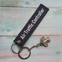 Thumbnail for Black Keychains Air Traffic Controller New Trinkets Pilot Gift Aviation Key Chain AV8R