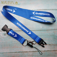 Thumbnail for Blue Embraer Neck Strap Chaveiro Key Chain Flight Crew  Keychain AV8R