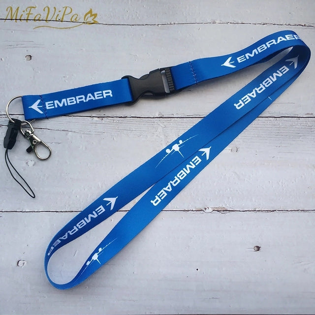 Blue Embraer Neck Strap Chaveiro Key Chain Flight Crew  Keychain AV8R