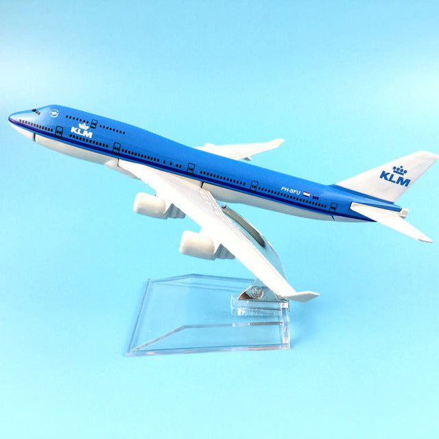 Airplane Model 16cm KLM Royal Dutch Boeing 747 Plane Model Aircraft Model 1:400 Diecast Metal Airplanes Plane Toy Gift AV8R