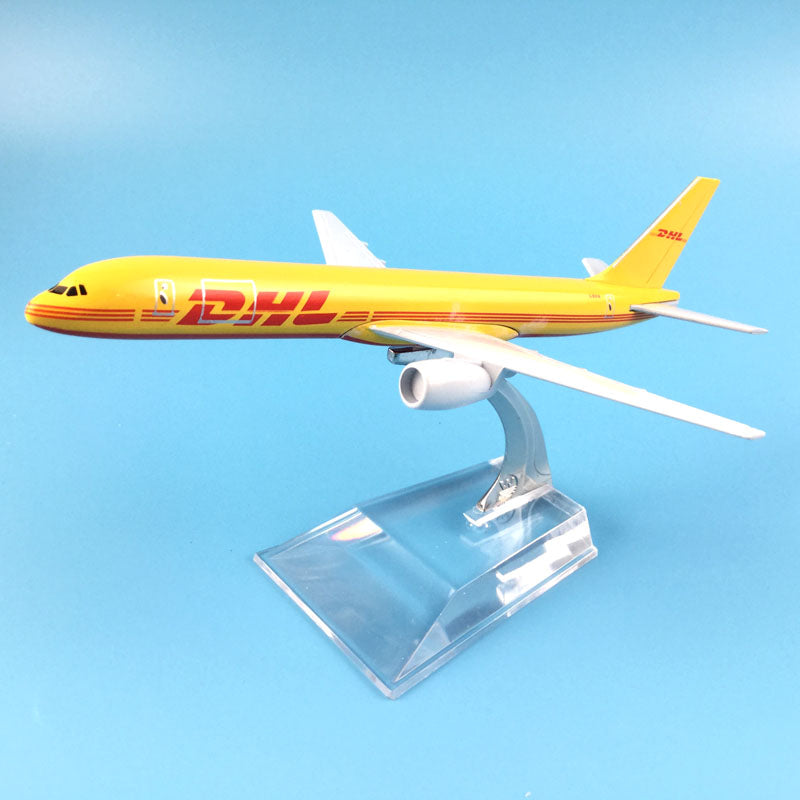 Boeing 757 DHL cargo aircraft B757 16cm Alloy simulation airplane model for kids toys Christmas gift AV8R