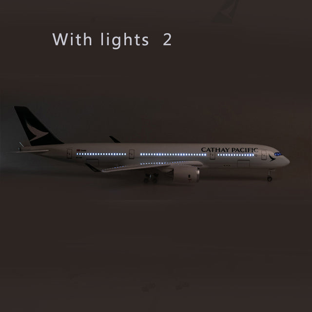 Cathay Pacific Airbus A350 Airplane Model Plane With Light &amp; Wheel Aircraft AV8R