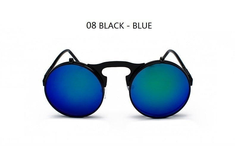 Sunglasses Round Metal Women Men Style Retro Flip Circular Double Sun Glasses AV8R