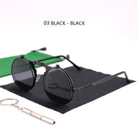Thumbnail for Sunglasses Round Metal Women Men Style Retro Flip Circular Double Sun Glasses AV8R