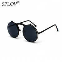 Thumbnail for Vintage Steampunk Flip Sunglasses Retro Round Metal Frame Sun Glasses AV8R