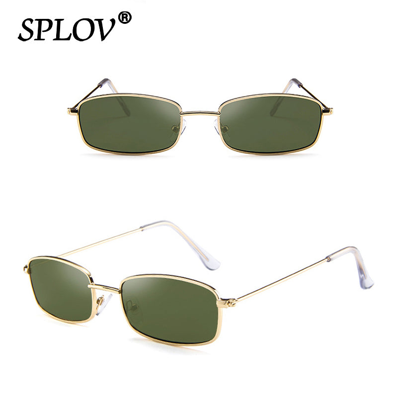 Vintage Small Rectangle Sunglasses Men Women Retro Metal Frame Sun Glasses AV8R