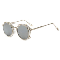 Thumbnail for Round Clip On Sunglasses Men Women Double Layer Removable Lens Detachable Shades Clear Lens AV8R