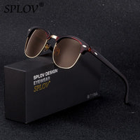 Thumbnail for Semi Rimless Polarized Sunglasses Men Women Vintage Metal Sun Glasses AV8R