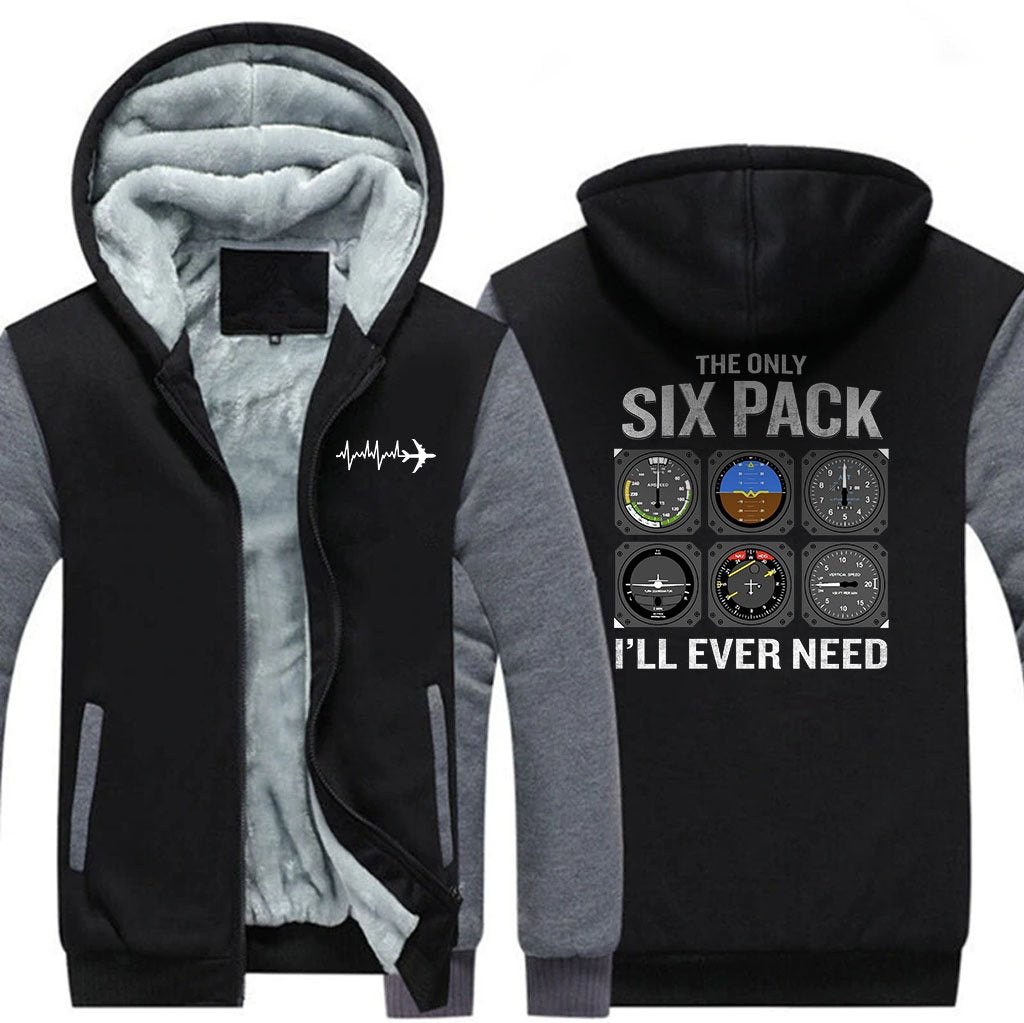 THE ONLY SIX PACK I'LL  EVER NEED DESIGNED ZIPPER SWEATER THE AV8R