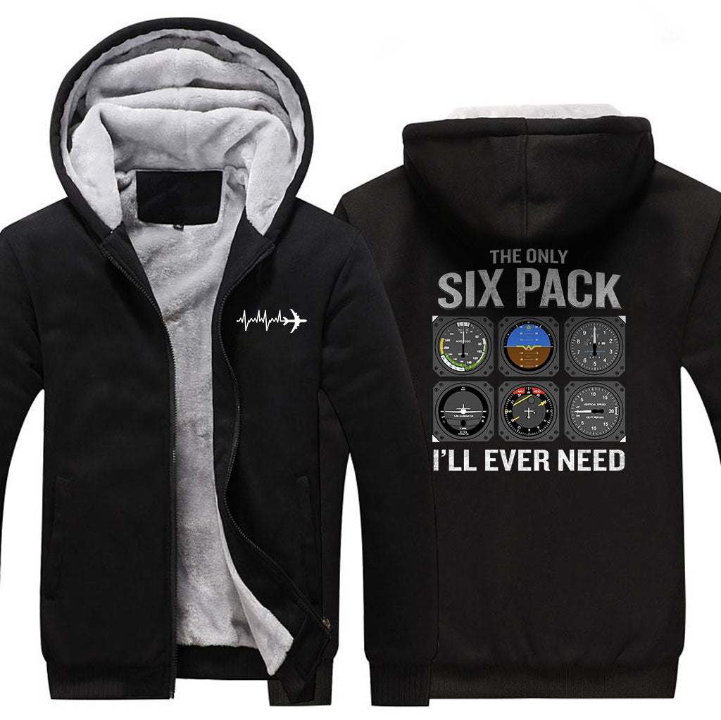 THE ONLY SIX PACK I'LL  EVER NEED DESIGNED ZIPPER SWEATER THE AV8R