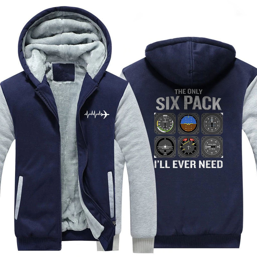 THE ONLY SIX PACK I'LL  EVER NEED DESIGNED ZIPPER SWEATER THE AV8R