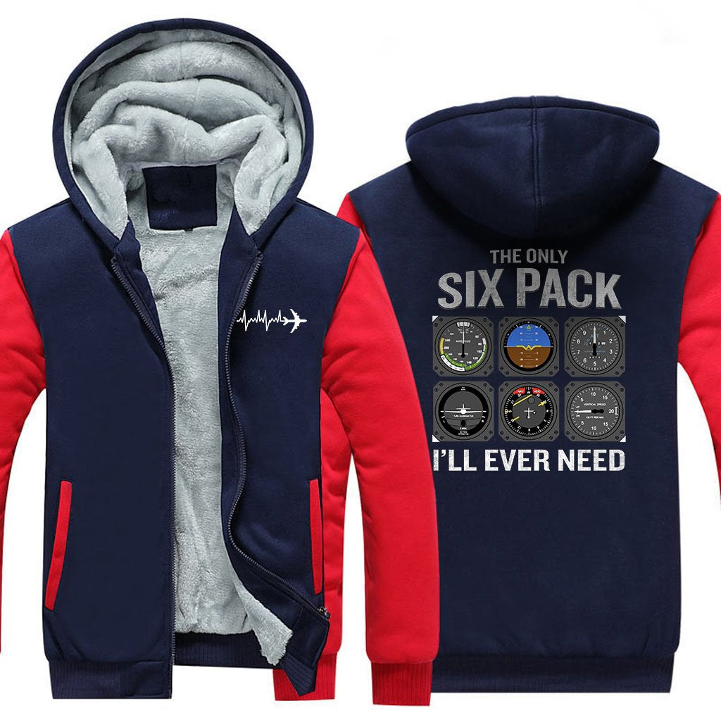 THE ONLY SIX PACK I'LL  EVER NEED DESIGNED ZIPPER SWEATER THE AV8R