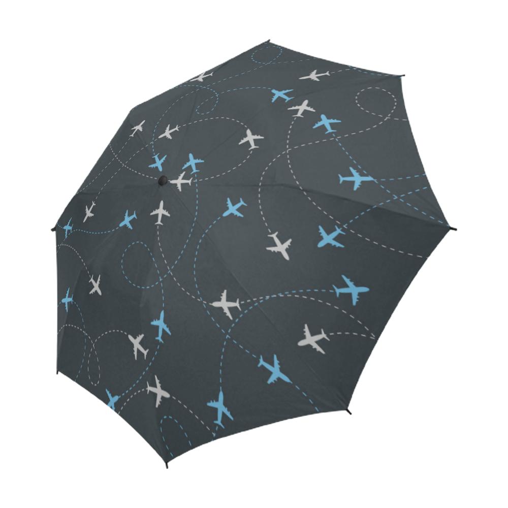 TRAVEL AROUND THE WORLD AIRPLANE ROUTE SEMI-AUTOMATIC FOLDABLE UMBRELLA (MODEL U05) e-joyer