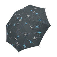 Thumbnail for TRAVEL AROUND THE WORLD AIRPLANE ROUTE SEMI-AUTOMATIC FOLDABLE UMBRELLA (MODEL U05) e-joyer